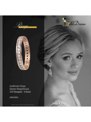 GoldDream 333 Rosegold - 8 Karat Damen Ringe Zirkonia Fingerring  60 (19,1)