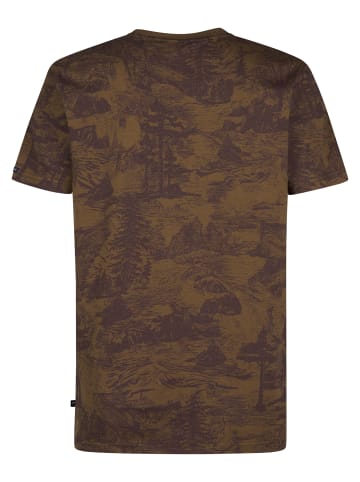 Petrol Industries T-Shirt mit Allover-Muster Provo in Braun