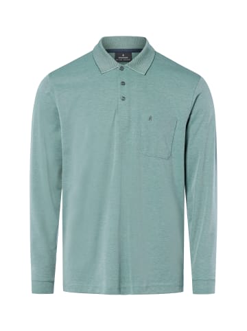 Ragman Langarm-Poloshirt - bügelleicht in lind - 0012