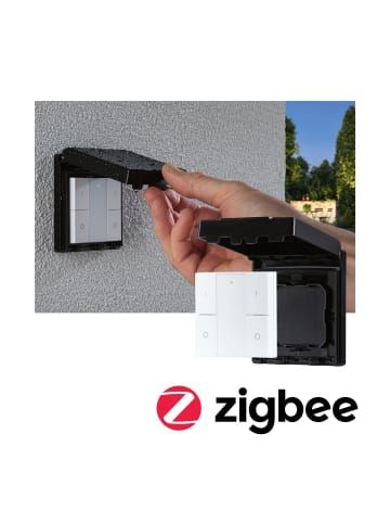 paulmann SH Zigbee Smart Switch Outdoor IP44 On/Off/Dimm mit schwarzer Schutzkappe