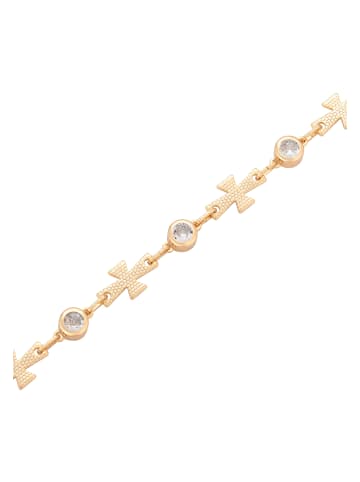 faina Women Link Bracelet With Rhinestones in Rose Gold