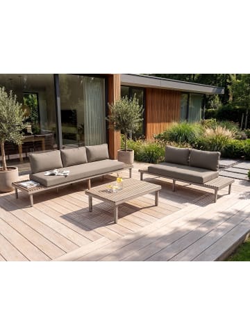 Beliani 10-tlg Sitzgruppe FIVIZZANO in Beige/Braun