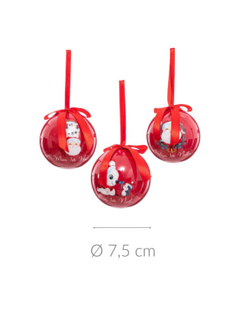 Atmosphera Créateur d'intérieur Weihnachtskugeln aus Papier für Kinder in Rot, Ø 7,5 cm