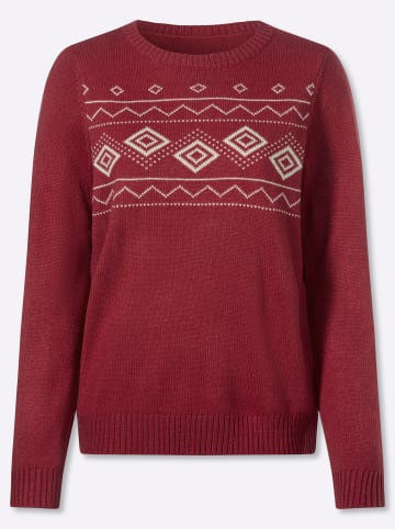 Sieh an! Langarm-Pullover in kirsche-sand