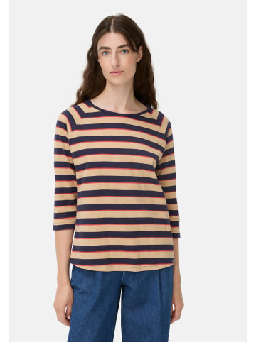 Camel Active 3/4-Arm T-Shirt mit Streifenmuster in Karamell