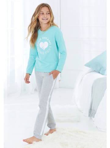 Buffalo Pyjama in mint-grau-meliert