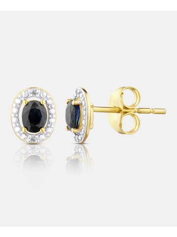 Diamant L'éternel Ohrstecker, mit Saphir, 375 Gelbgold