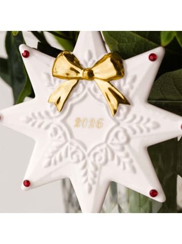 Villeroy & Boch Ornament Stern 2026 Christmas Classics in 0,9 x 11,3 x 11,3 cm in weiß-gold
