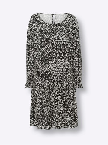 Heine Druckkleid in schwarz-champagner-bedruckt