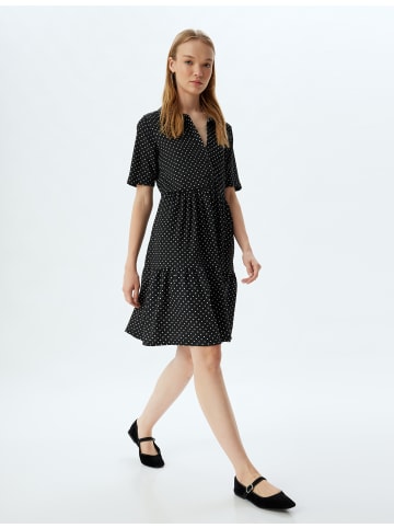 KOTON Kleid in Schwarz Gemustert
