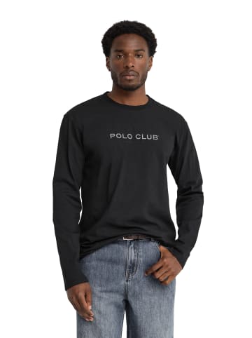 Polo Club T-Shirt MAN EST MINIMAL TITLE LS IO LONG SLEEVE RELAXED FIT in Schwarz