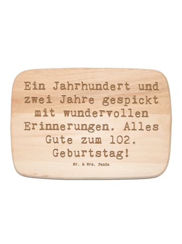 Mr. & Mrs. Panda Schneidebrett Spruch 102. Geburtstag mit Spruch in Transparent