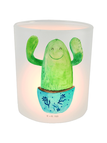 Mr. & Mrs. Panda Windlicht Kaktus Happy ohne Spruch in Transparent