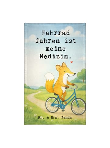 Mr. & Mrs. Panda Gästehandtuch Fuchs Fahrrad fahren Design mit S... in Weiß