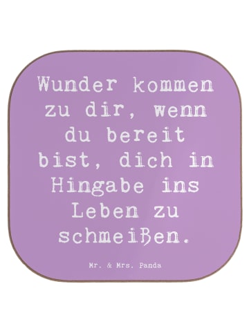 Untersetzer Spruch Wunder Hingabe mit Spruch in Lavendeltraum