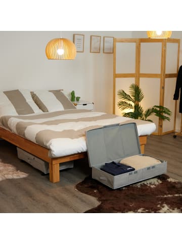 relaxdays 2 x Unterbettkommode in Grau - (B)80 x (H)20 x (T)40 cm