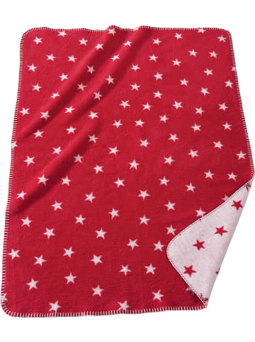 Erwin Müller Jacquard Kuscheldecke in rot