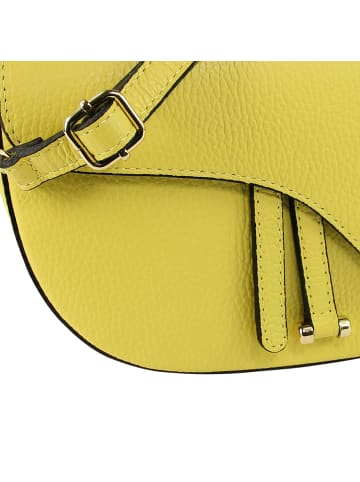 Toscanto Leder Schultertasche, Umhängetasche Toscanto Tasche gelb ca. 22cm