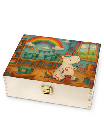 Mr. & Mrs. Panda Teebox Einhorn Näherin Design ohne Spruch in Weiß