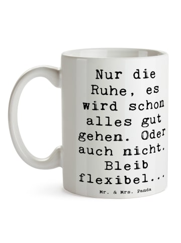 Mr. & Mrs. Panda Tasse Spruch Gelassenheit in Krisen mit Spruch in Weiß