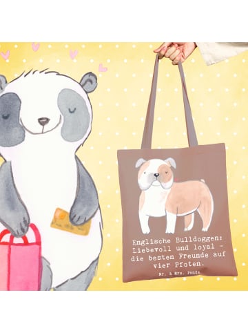 Mr. & Mrs. Panda Einkaufstasche Englische Bulldogge Freunde mit ... in Braun Pastell