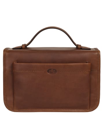 piké Kulturtasche echt Leder in braun