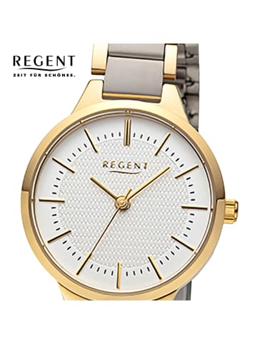 Regent Analog-Armbanduhr Regent Metallarmband gold, silber klein (ca. 28mm)