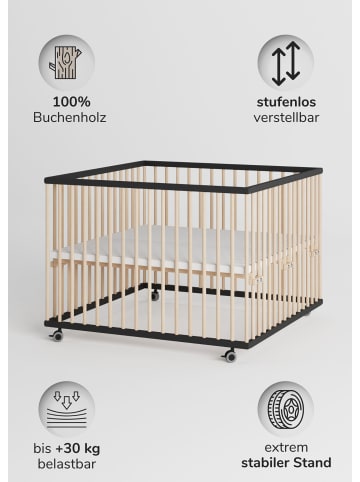 Sämann Sämann Laufgitter mit Schlupfsprossen - schwarz/natur - Premium Kollektion