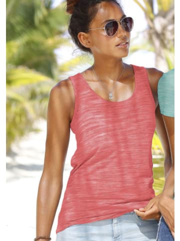 Beach Time Tanktop in apricot-meliert, grau-meliert