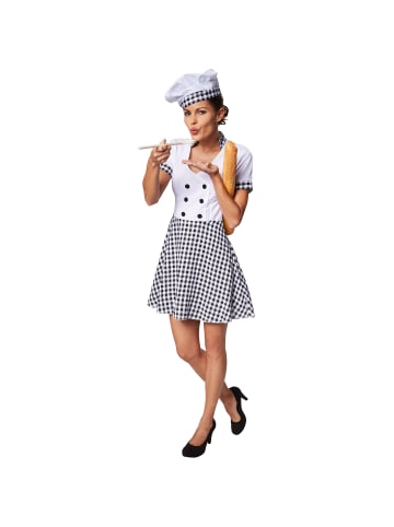 tectake Schickes, kurzes Kleid, schwarz/weiß