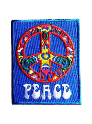 Catch the Patch Peace FriedenApplikation Bügelbild inBlau