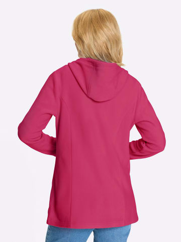 Sieh an! Long-Fleecejacke in fuchsia