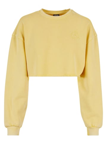 Urban Classics Urban Classics Damen Ladies Cropped Flower Embroidery Terry Crewneck in vintagesun