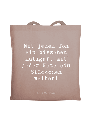 Mr. & Mrs. Panda Beutel Spruch Ein neues Musikinstrument lernen ... in Braun Pastell