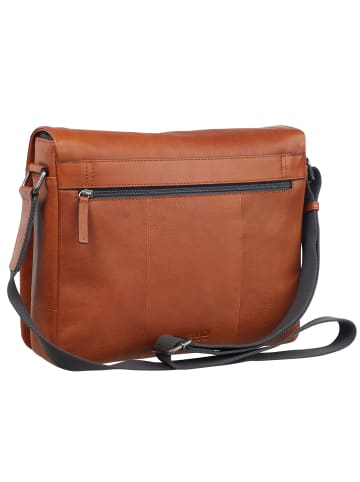 Leonhard Heyden Hamburg Messenger Leder 32 cm Laptopfach in cognac