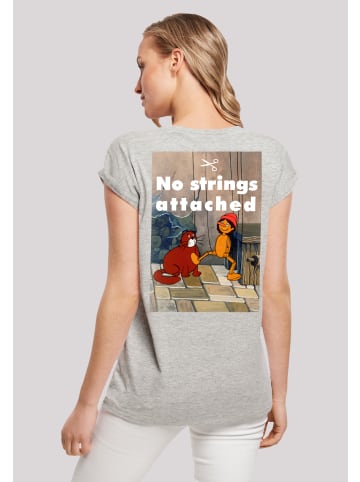 F4NT4STIC T-Shirt Pinocchio No Strings Attached in grau meliert