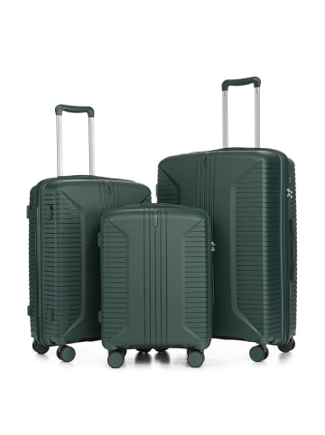 ABRIHOME Kofferset in Smaragd 3-teilig mit Zahlenschloss