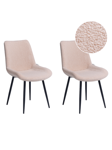 Beliani 2er-Set Esszimmerstuhl AVILLA in Beige/Schwarz