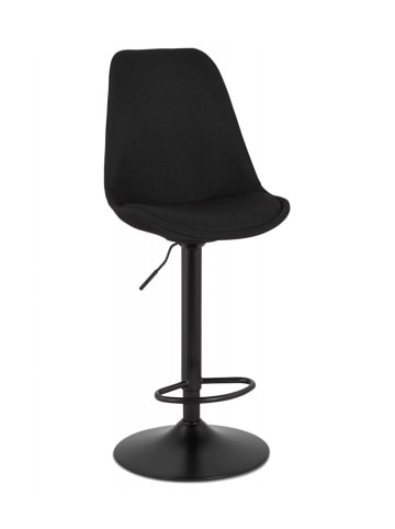 KADIMA DESIGN Verstellbarer Hocker | Bequemer Sitzhocker mit Fußstütze in Schwarz