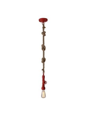 näve Metallbaldachin & Hanfseil "REGIA" in rot - (L)12cm x (B)12cm x (H)145cm