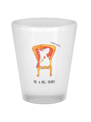 Mr. & Mrs. Panda Schnapsglas Einhorn König ohne Spruch in Transparent