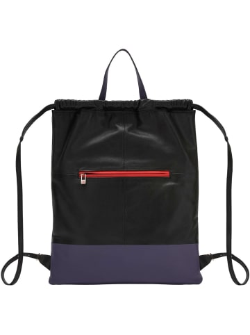 DuDu Rucksack Leder 42 cm in schwarz