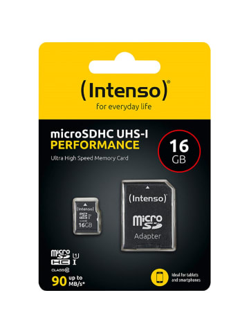 COFI 1453 Intenso microSDHC Speicherkarte – Class 10 mit SD-Adapter in Schwarz