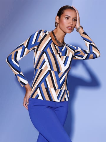 creation L Print-Shirt in royalblau-schwarz-bedruckt