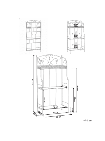 Beliani Badezimmerregal VILLADOSE in Grau - (W) 60 x (H) 117 x (L) 30 cm