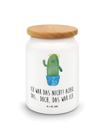 Mr. & Mrs. Panda Teedose Kaktus Heilig mit Spruch in Weiß