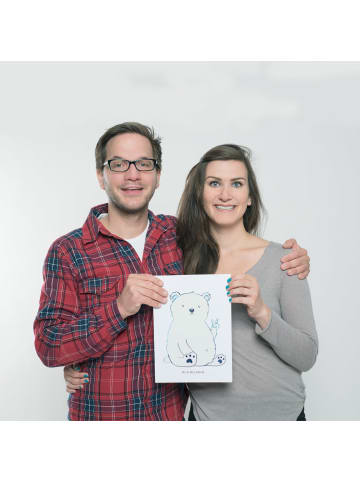Mr. & Mrs. Panda Bild Eisbär Faul ohne Spruch in Weiß