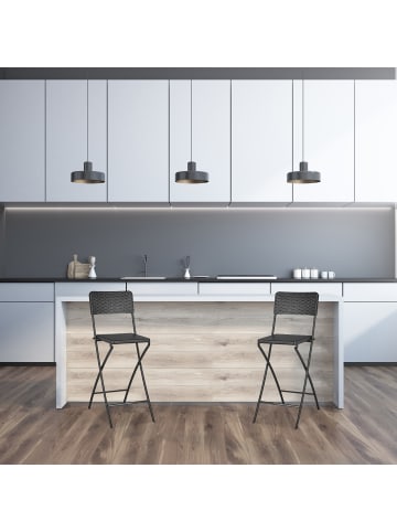 2 x Barhocker in Grau - (B)44 x (H)115 x (T)63 cm
