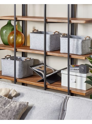 Beliani 3er-Set Bad-Kleinaufbewahrung BAYSAI in Grau