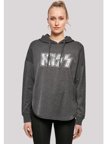 F4NT4STIC Oversized Hoodie Kiss Rock Music Band Vintage Logo in charcoal